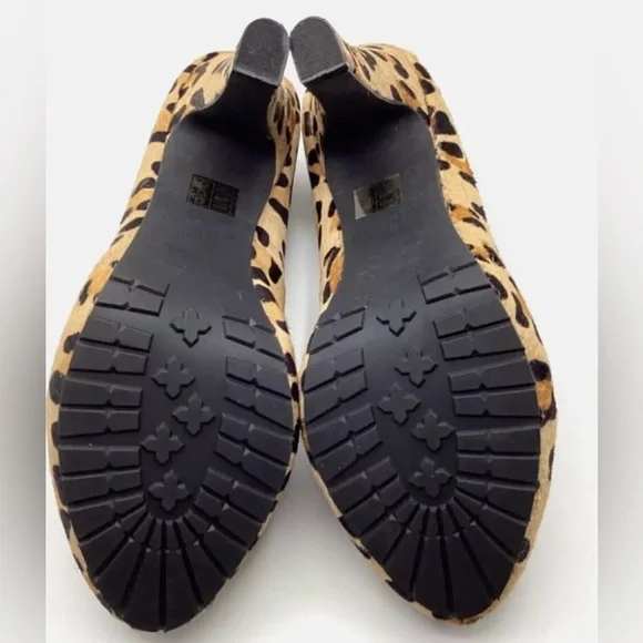 TopShop  Size 8  EUC Cheetah Printed Leather Ponytail High Heel Shoes (SH053) - Picture 7 of 7